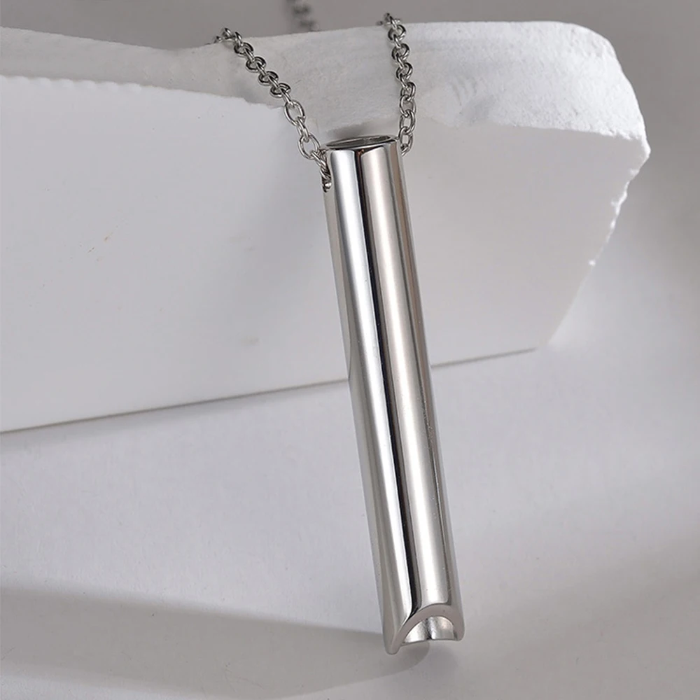 Stainless Steel Breathlace Necklace Quit Smoking Anxiety Relief Anti Vaping Necklace For Anxiety Meditation Jewelry
