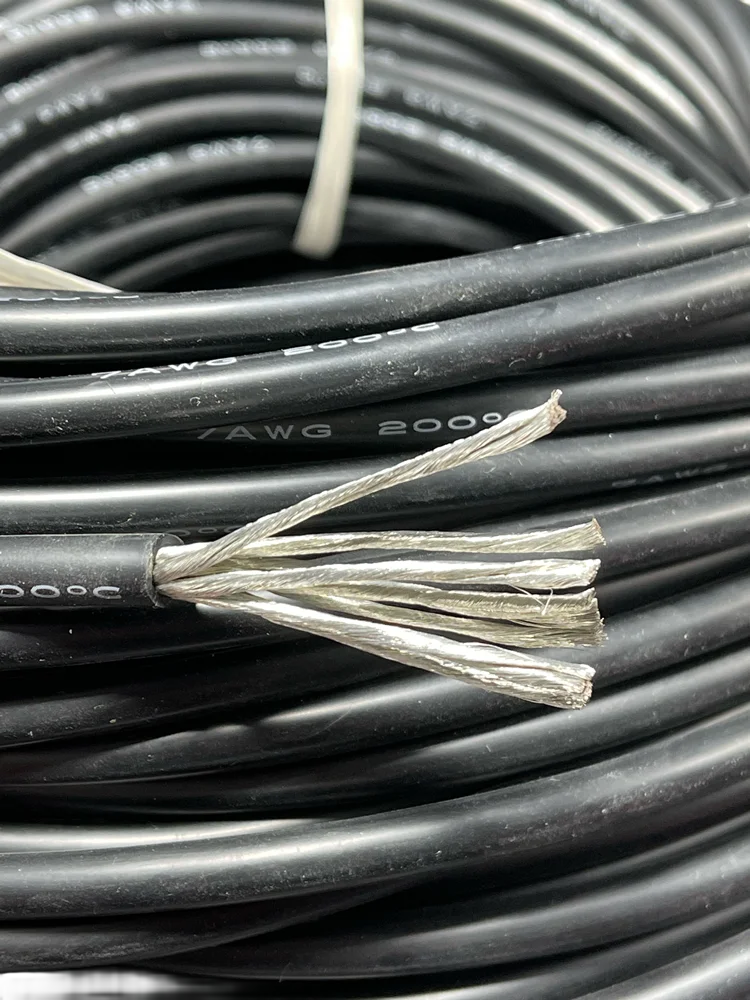 5/50m Silicone rubber flexible cable 9-1awg tinned copper core high-temperature cable, lithium battery aviation model DIY  wire