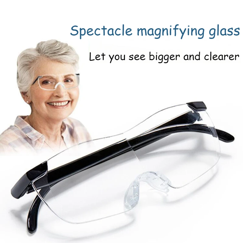 Reading Magnifer Glasses New Integrated Magnifying 1.6 Times and Anti-Blue Light Portable Glasses for The Elderly