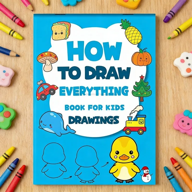 

Детская книга для пошагового рисования, книга-раскраска с узорами, книга для обучения рисованию методом разложения форм.