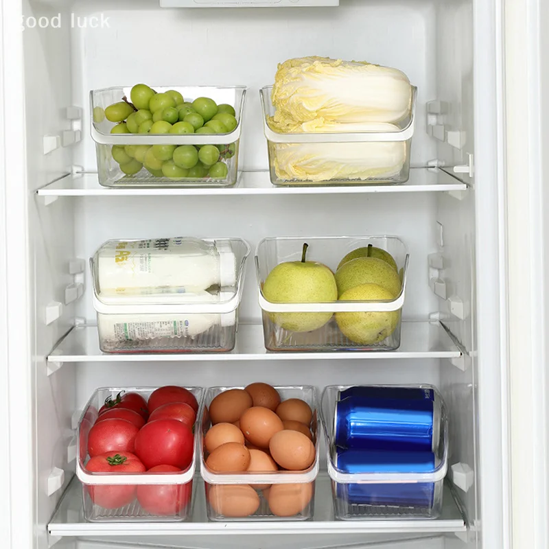 1PC Refrigerator Storage Box Fresh-keeping Box Household Vegetable Fruit And Egg Drawer Refrigerator Organizer Box