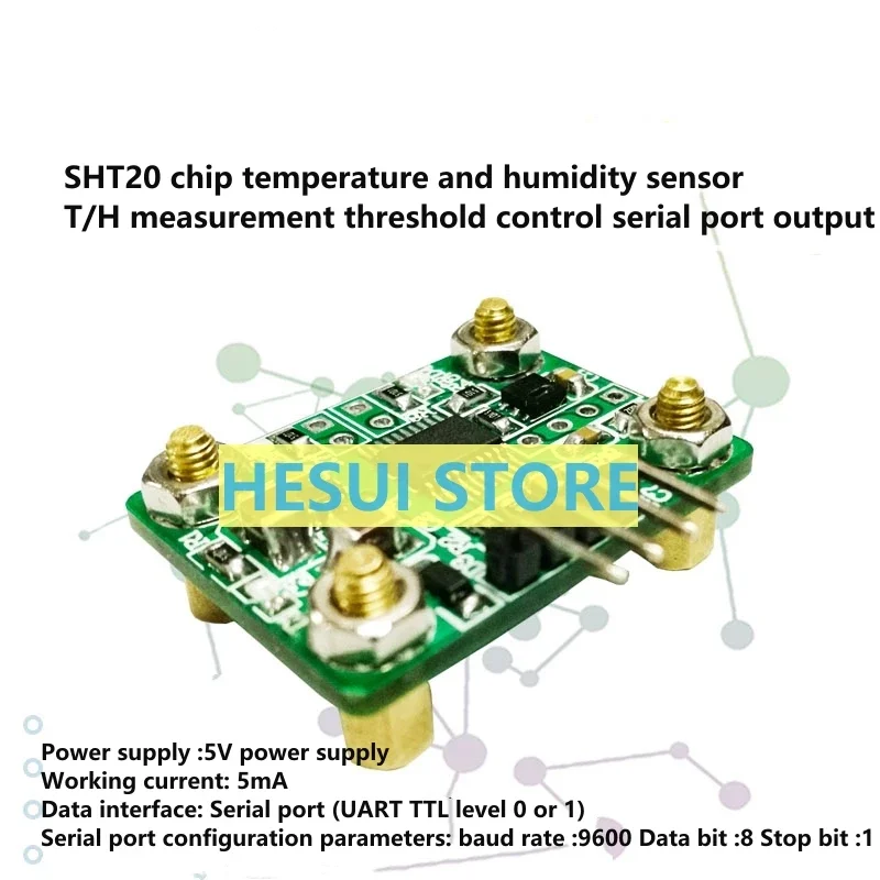 SHT20 Temperature Humidity sensor module Serial port output measurement threshold control circuit board connected to a computer