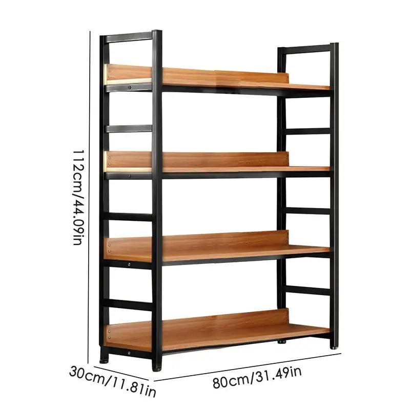 Storage rack multi-layer storage rack shelf household bookshelf floor display rack simple steel wood storage rack Garage shelf