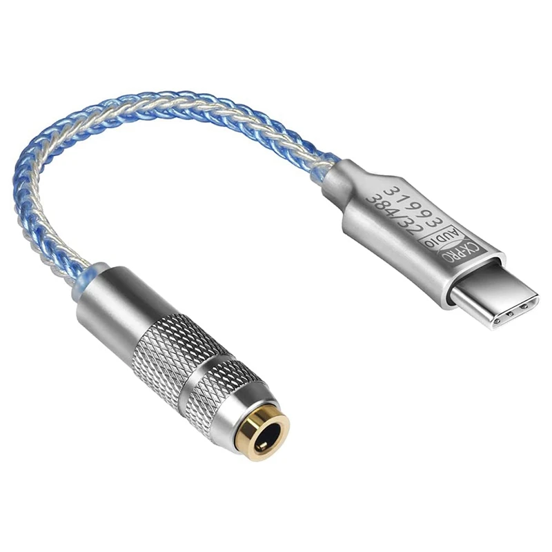 مضخم صوت سماعة رأس رقمي HiFi مع شريحة ، محول من النوع C إلى من من ، كابل فك تشفير صوت DAC لنظام Android Win10 ، CX31993