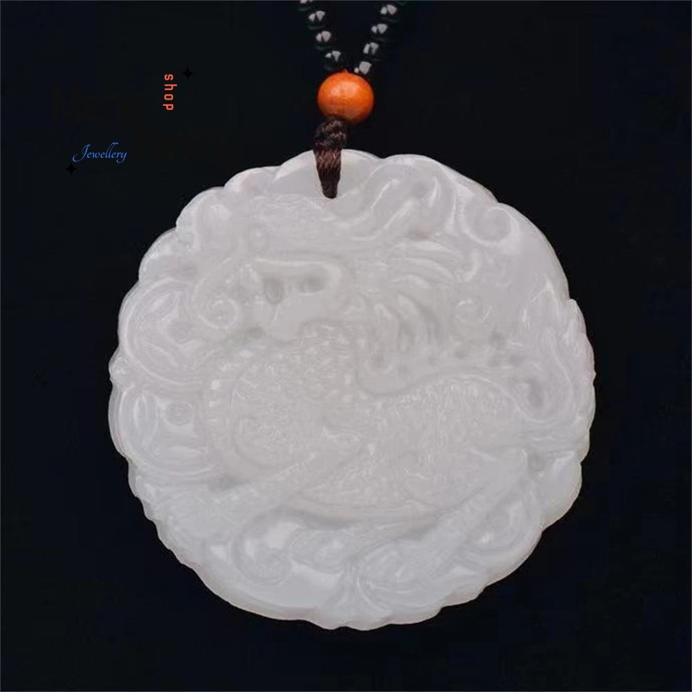 

Natural Hetian White Jade Unicorn Send Wealth Auspicious Pendant Exquisite Elegant Simple High-grade Luxury Quality Fine Jewelry