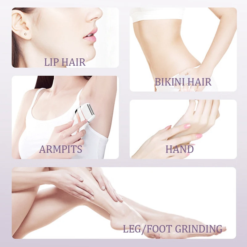 جهاز إزالة الشعر من Kemei مجموعة العناية النسائية أربعة في واحد KM-1307 شفرة إزالة الشعر متعددة في واحد، شفرة إزالة الشعر، مطحنة القدم