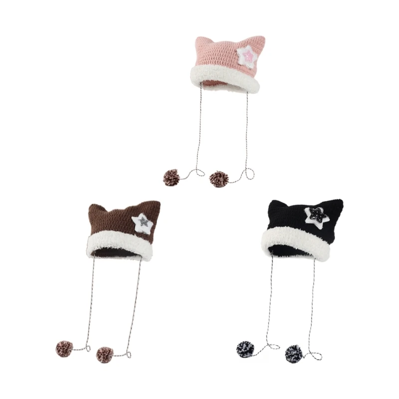 

Шляпа с белыми полями, розовая повседневная вязаная кепка, шляпа с напуском для девочек Y2K, реквизит для фотографий, вязаная