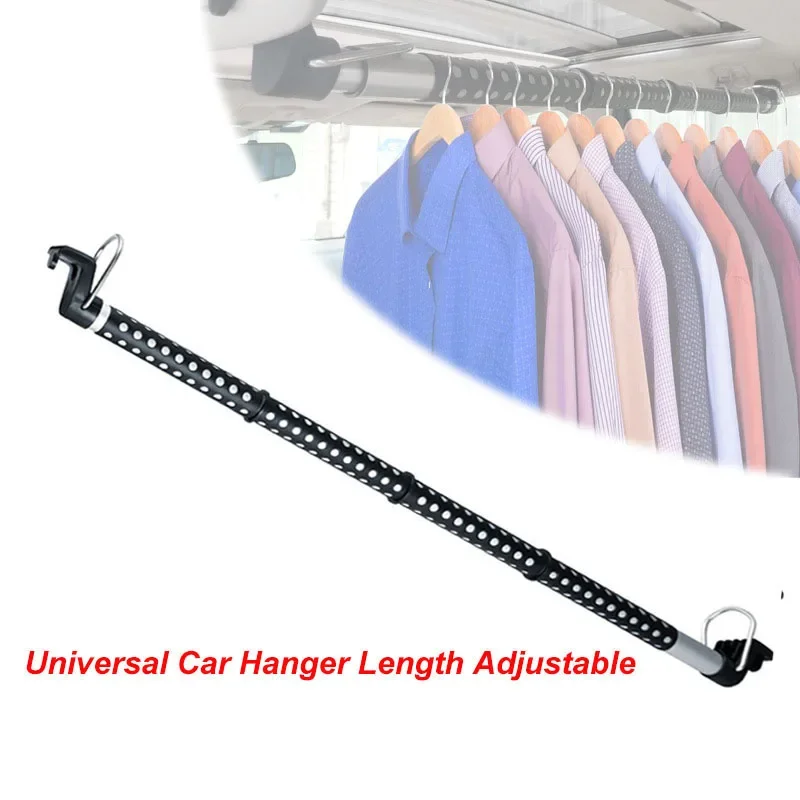 Car Hanger Length Adjustable Auto Car Coat Hanger Clothing Rod Bar Clothes Rack Garment Home Organizer Truck SUV Road Travelers