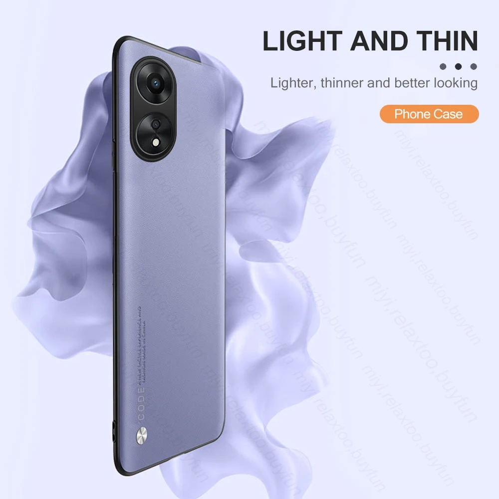 For Oppo Reno8 T 4G Case Plain Skin Leather Back Cover Opo Orro Appo Reno8T Reno 8T 8 T 4G Soft TPU Frame Protect Fundas 6.67