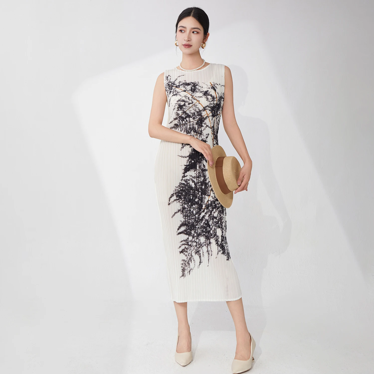 Nieuwste ontwerp damesmode jurk stretch print casual jurk zomer polyester jurk