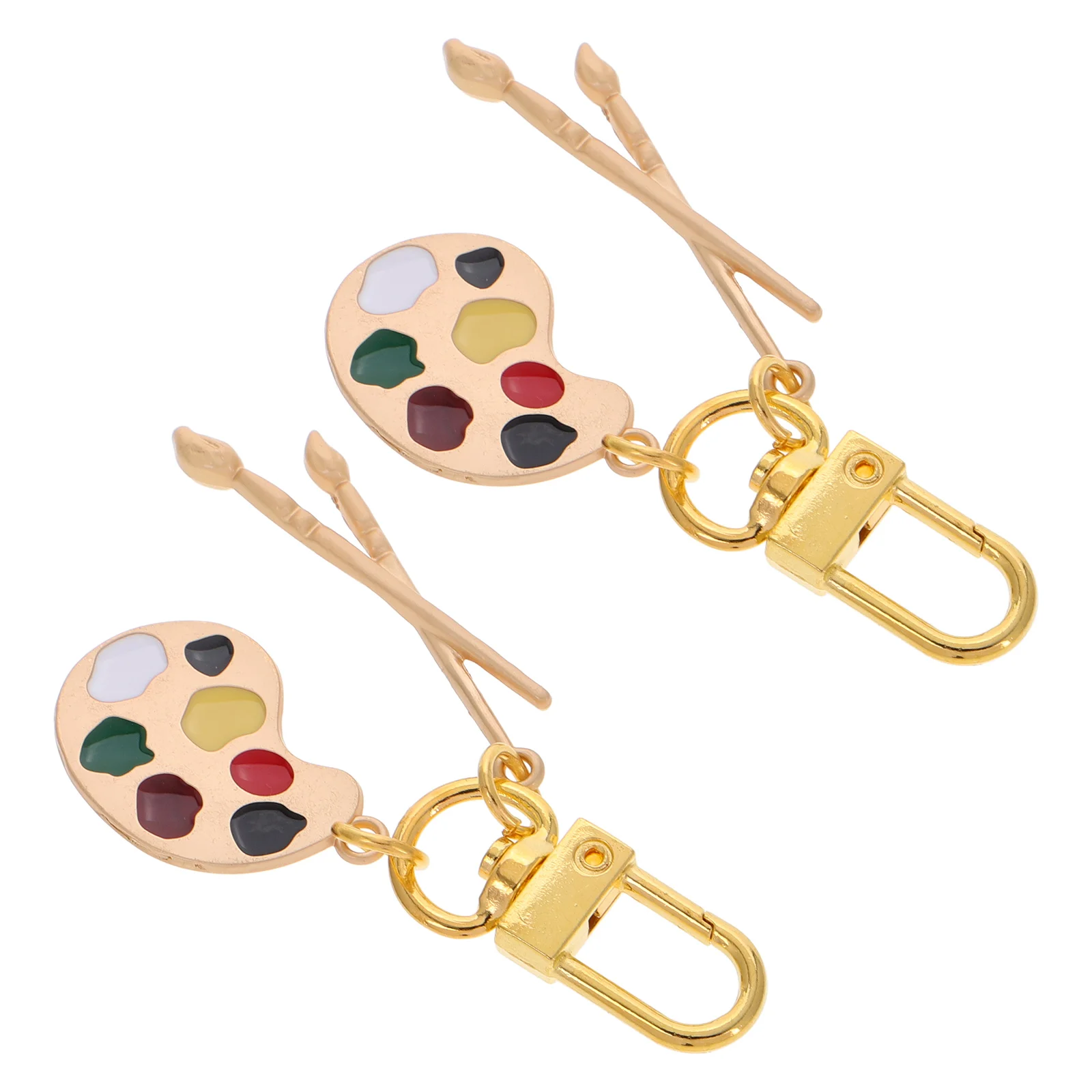 2pcs Artist Paint Palette And Brush Keychain Suitable For Art Students And Painters Birthday Presents for Graduation Students