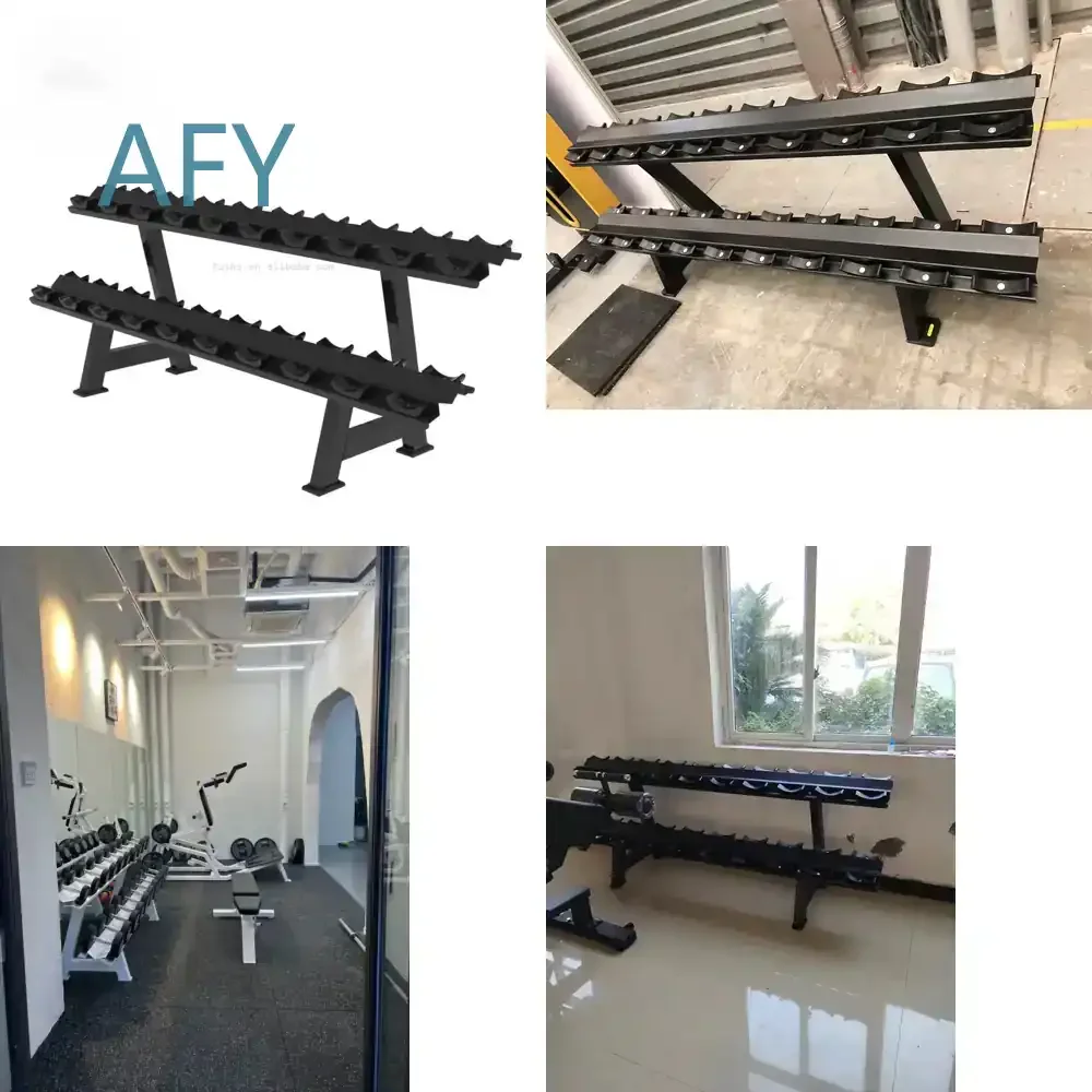 Double Layer Fixed Dumbbell Rack for Commercial Gyms for Weight Storage and Organization for Fitness Equipment for Gym