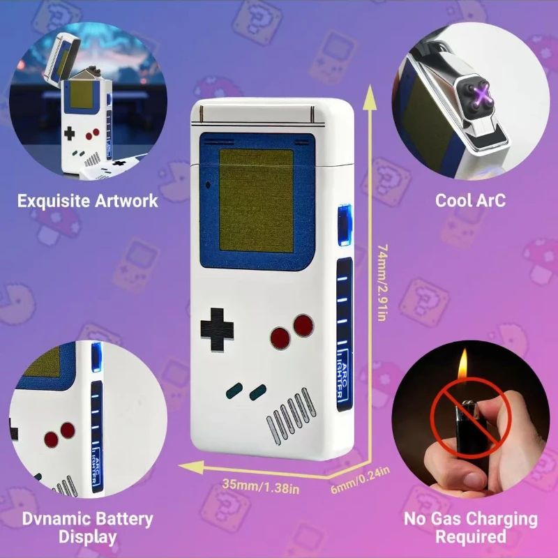Creative Metal Type-c Rechargeable Plasma Dual-fire Arc Pulse Electronic Lighter, Retro Gift, Birthday Gift for Men