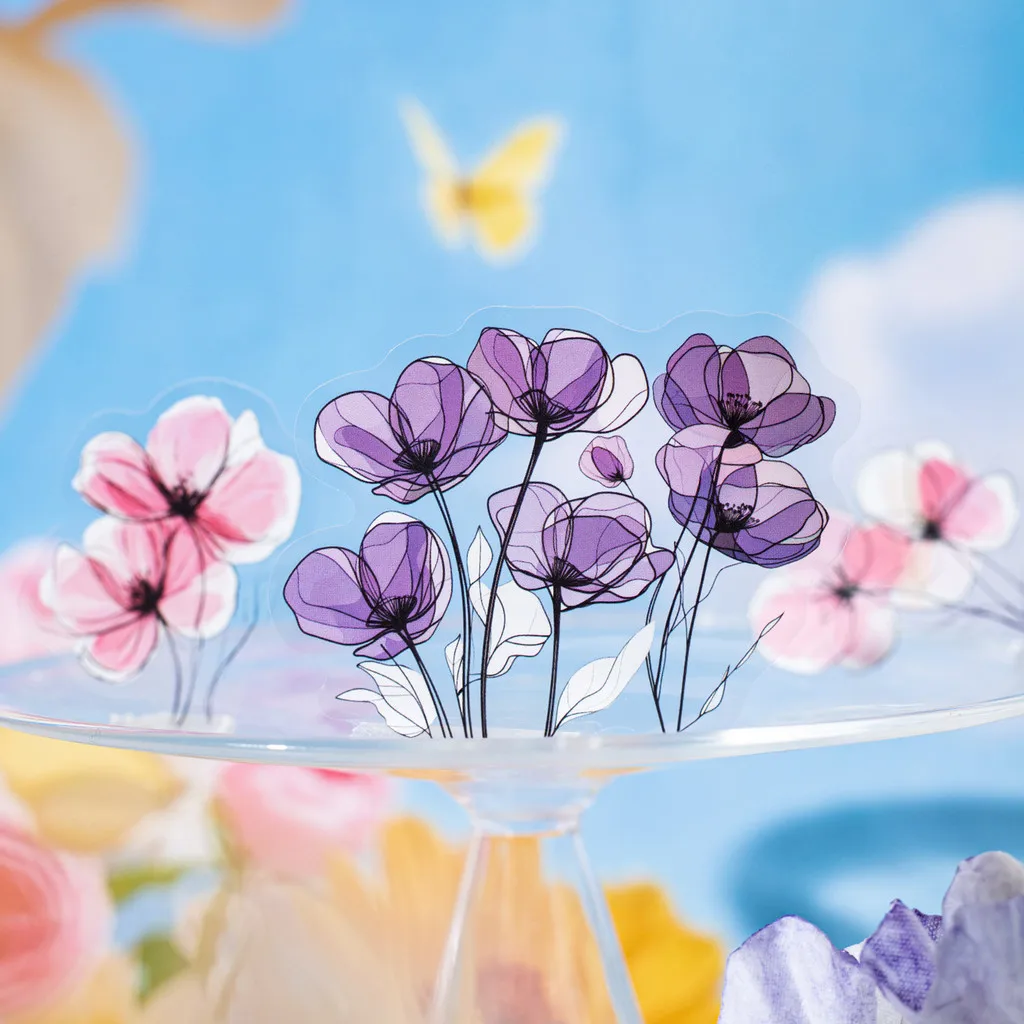 15 Stück florale dekorative Aufkleber, Scrapbooking-Zubehör für Journaling, DIY, Kartenherstellung, Scrapbook-Materialien, Basteln, Tagesplaner