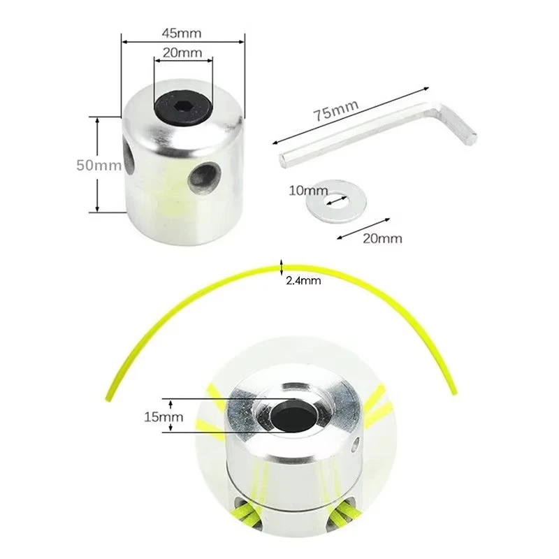 Aluminum Alloy Universal Lawn Mower Head and Replacement Nylon Steel for Lawn Mowing Line Lawn Mower Weed Head Accessories view 4
