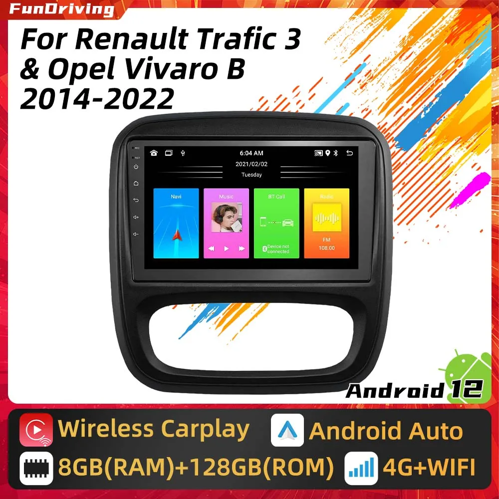 

2 Din Android Car Radio for Renault Trafic 3 Opel Vivaro B 2014 - 2022 Carplay GPS Navigation Multimedia Audio Auto Stereo WiFi