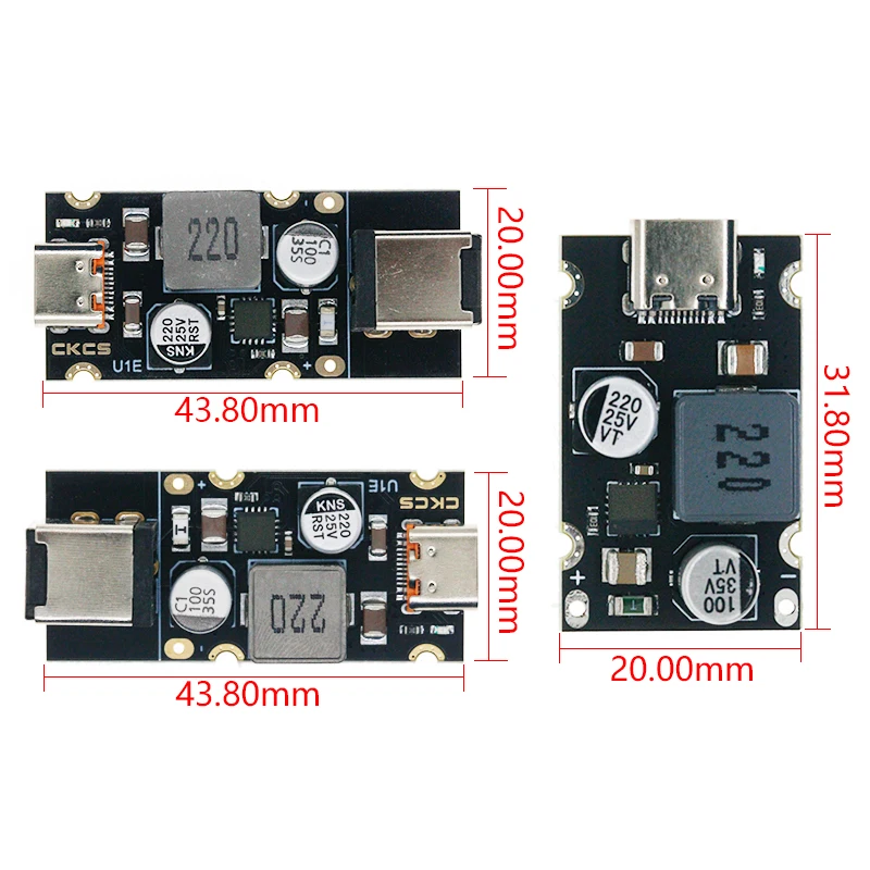 Módulo Adaptador de Carregamento Rápido, Módulo Step Down para Huawei, SCP, FCP, Apple PD, QC4.0, QC3.0, Tipo-C, USB, PD65W, DC 8, 32V, 3.25A, 65W