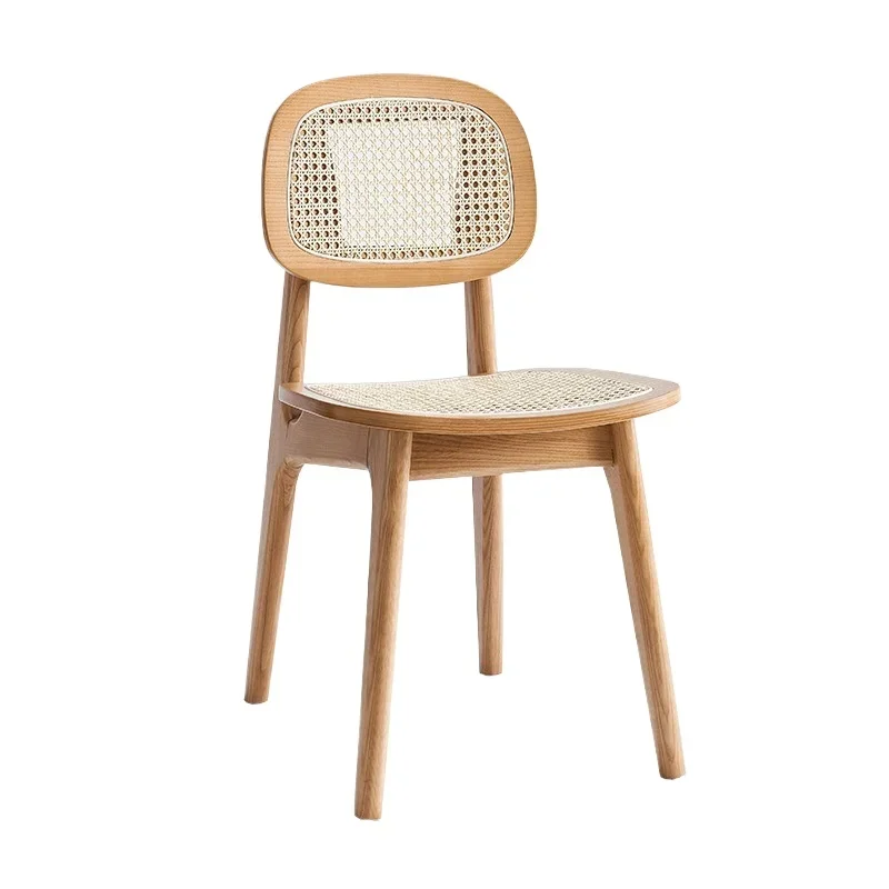 

Simple modern rattan back stool hotel homestay Internet celebrity wooden chair makeup chair