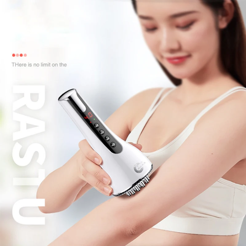 経絡スクレイピング赤外線ボディデトックスマッサージコーム療法、温熱ブラシ型で血行促進とリラックスを促す