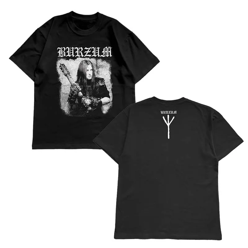

BURZUM Band T-Shirt Men's Summer Fashion Street Trend Short Sleeve Cotton Comfortable Loose Men's and Women's Clothing