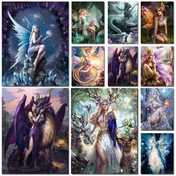Fairy Diamond Painting Girl Diamond Embroidery Rhinestone Full  Diamond Mosaic Cross Stitch Kits Home Decor Magic Elves Picture