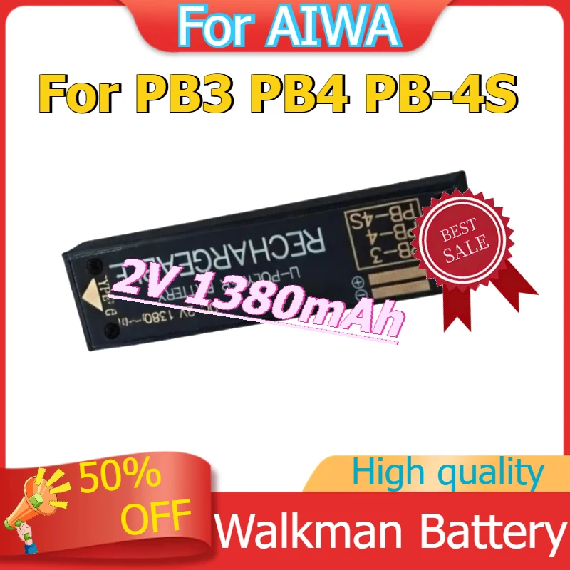 

For AIWA Walkman PB3 PB4 PB-4S Jx729 Jx629 Jx202 Jx303 Jx505 Px370 Jx609 P50 Jx303 Jx2000 Px30 PB-3 PB-4 Battery 2V 1380mAh