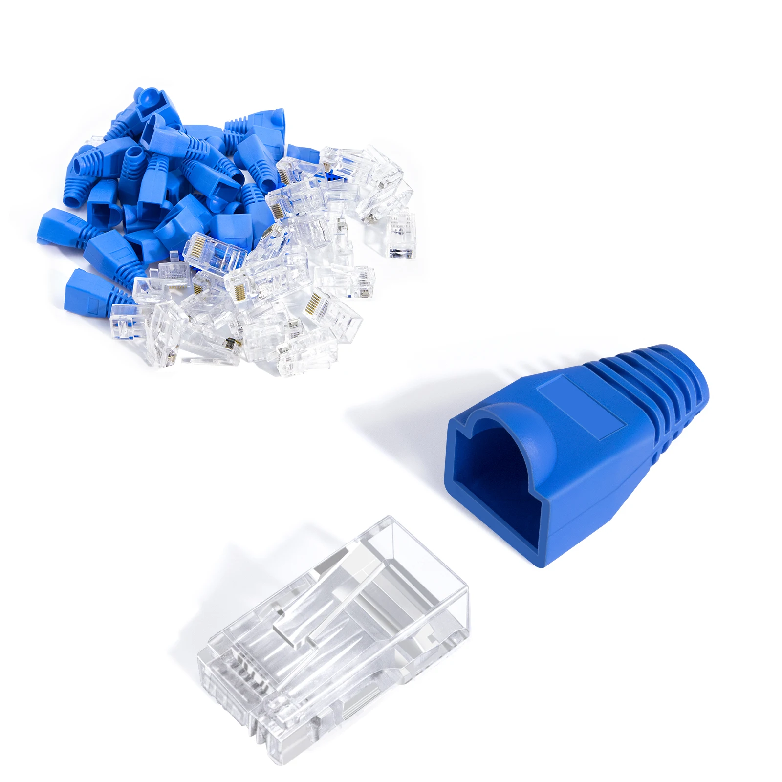 ZoeRax-Connecteur de passage non blindé, kit de bottes d'instituts de contrainte, plaqué or, prise modulaire, 8P8C, RJ45, Cat6, CAT5E, 50 pièces