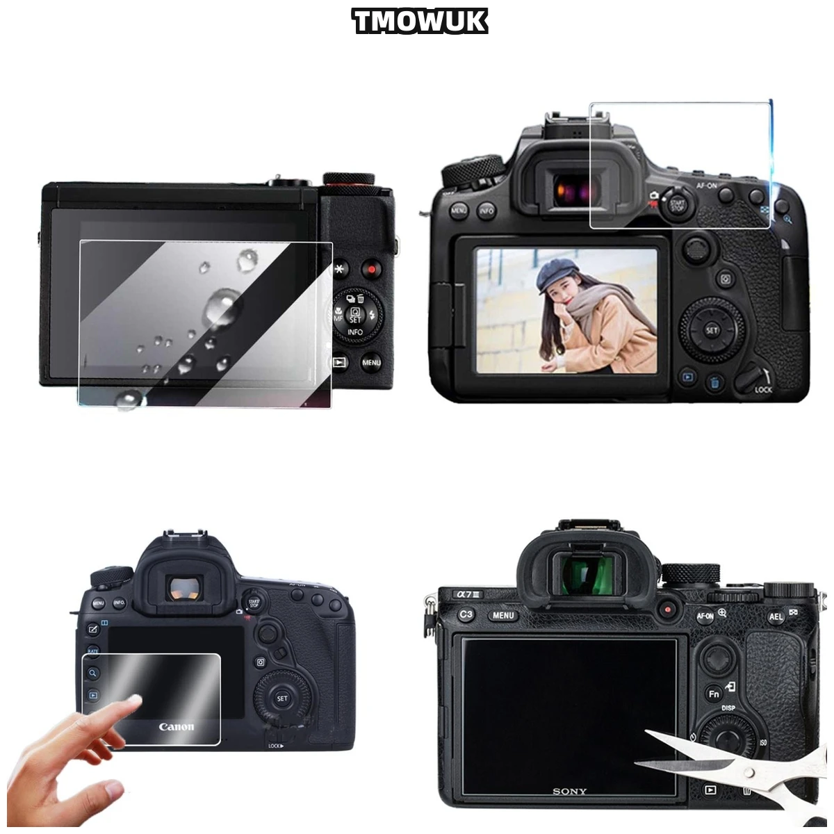 

For Canon 600D 60D EOSM2 EOSM, Impact Resistant Screen Guard With High Transparency