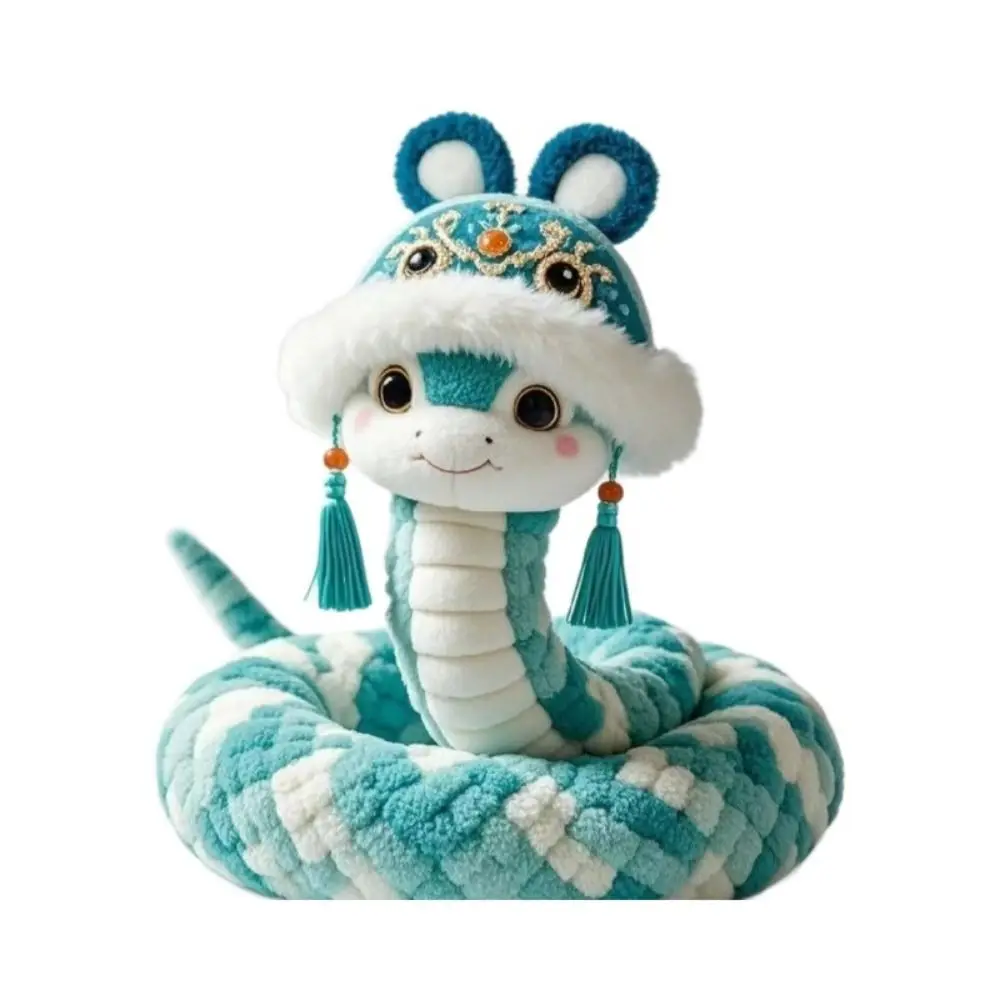 Oreiller doux, mascotte de l'année du serpent, mascotte de l'année du serpent de Style chinois, lisse au toucher, dessin animé serpent porte-bonheur pour ami