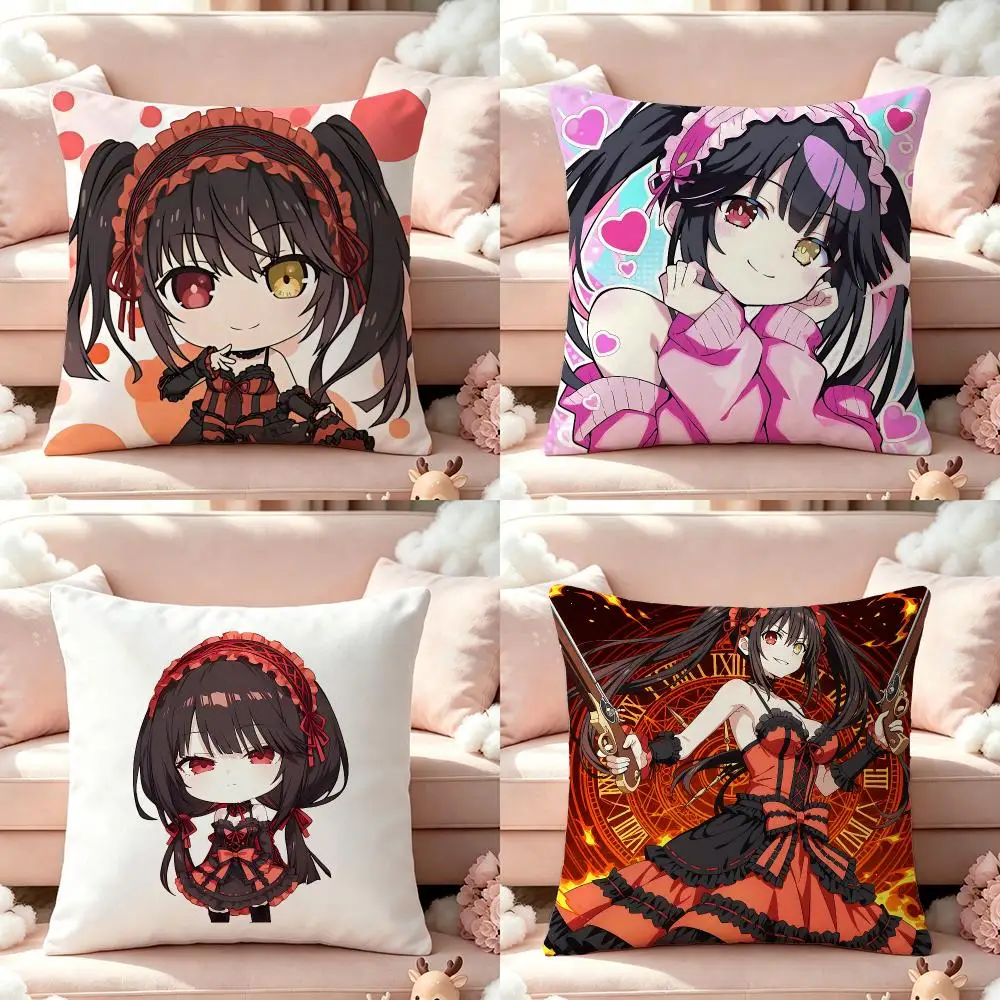 Tokisaki Kurumi Cushion Cover Pillow Multi‑size Short Plush Pillow Cute Simple Style For Living Room Bedroom Birthday Gift
