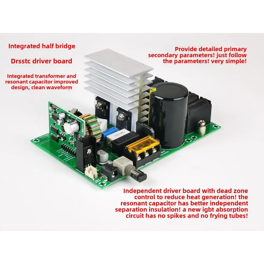 New Half Bridge Integrated Dual Resonant Tesla Coil Driver Board DRSSTC Music Solid-state Tesla Module Kit