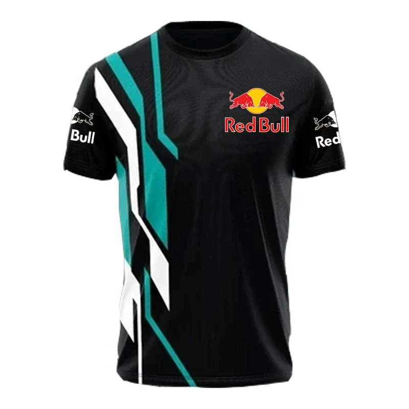 Summer Men's T-shirt Outdoor Sports Jogging Fitness Training Quick Drying Breathable Cycling Suit Short Sleeved Red Bull Tops image 4