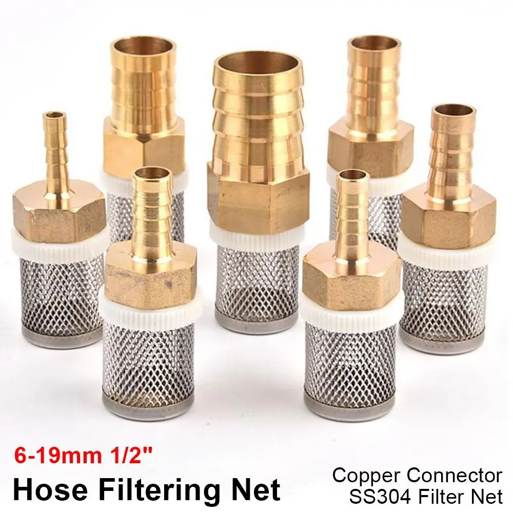 

1Pcs New 6-19mm 1/2" Hose Filter Brass Strainer Sprayer Pump Filtering Net Garden Irrigation Stainless Steel Mesh Filter