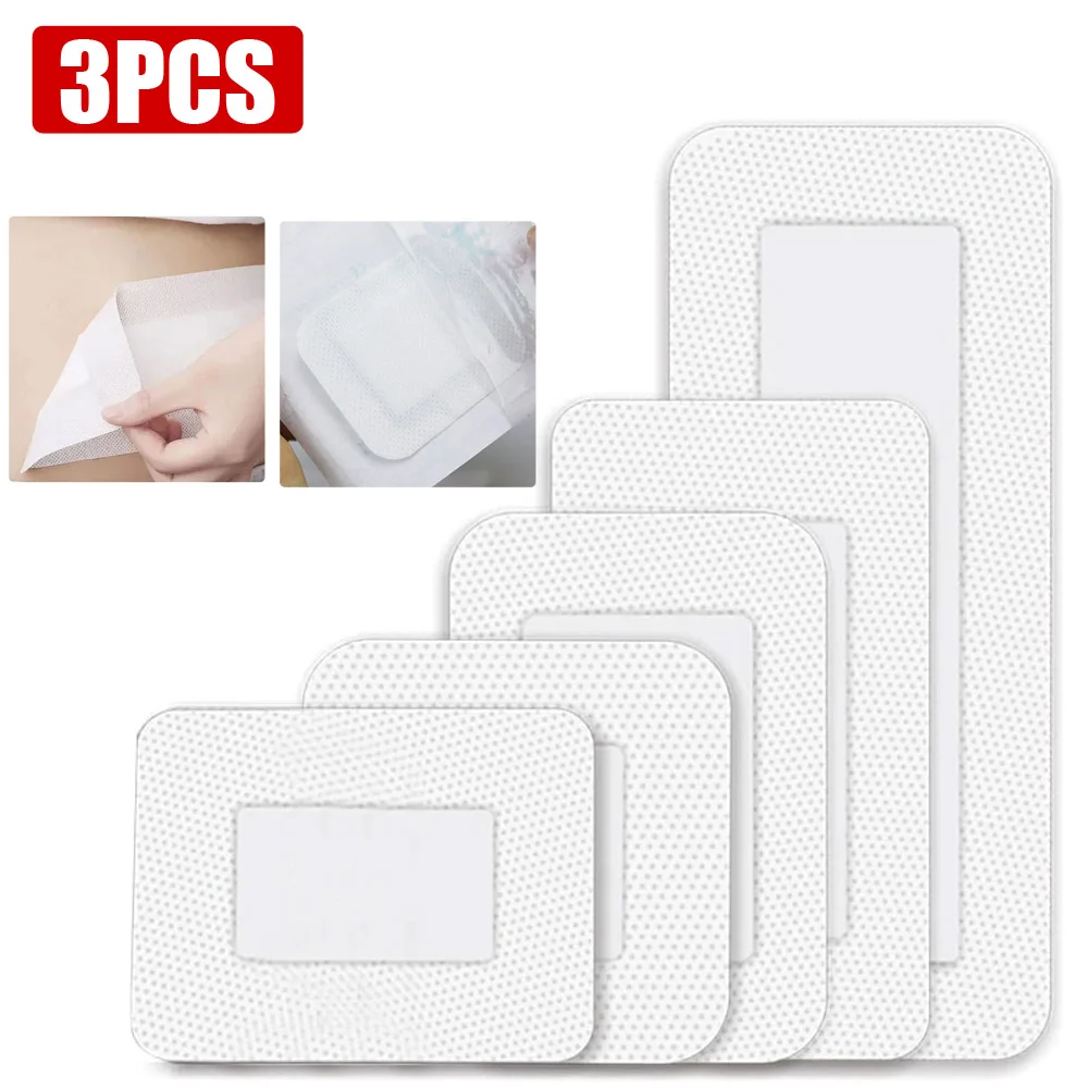 

3pcs Sterile Medical Self-adhesive Non-woven Wound Dressings Emergency First Aid Kit Medical Stickers Patch Anti-infection