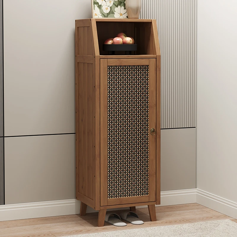 

Mosoo Bamboo Shoe Cabinet, Multi-Tier Entryway Shoe Rack,Magnetic Dustproof Shoe StorageTall Modern Shoes Organizer with Shelves