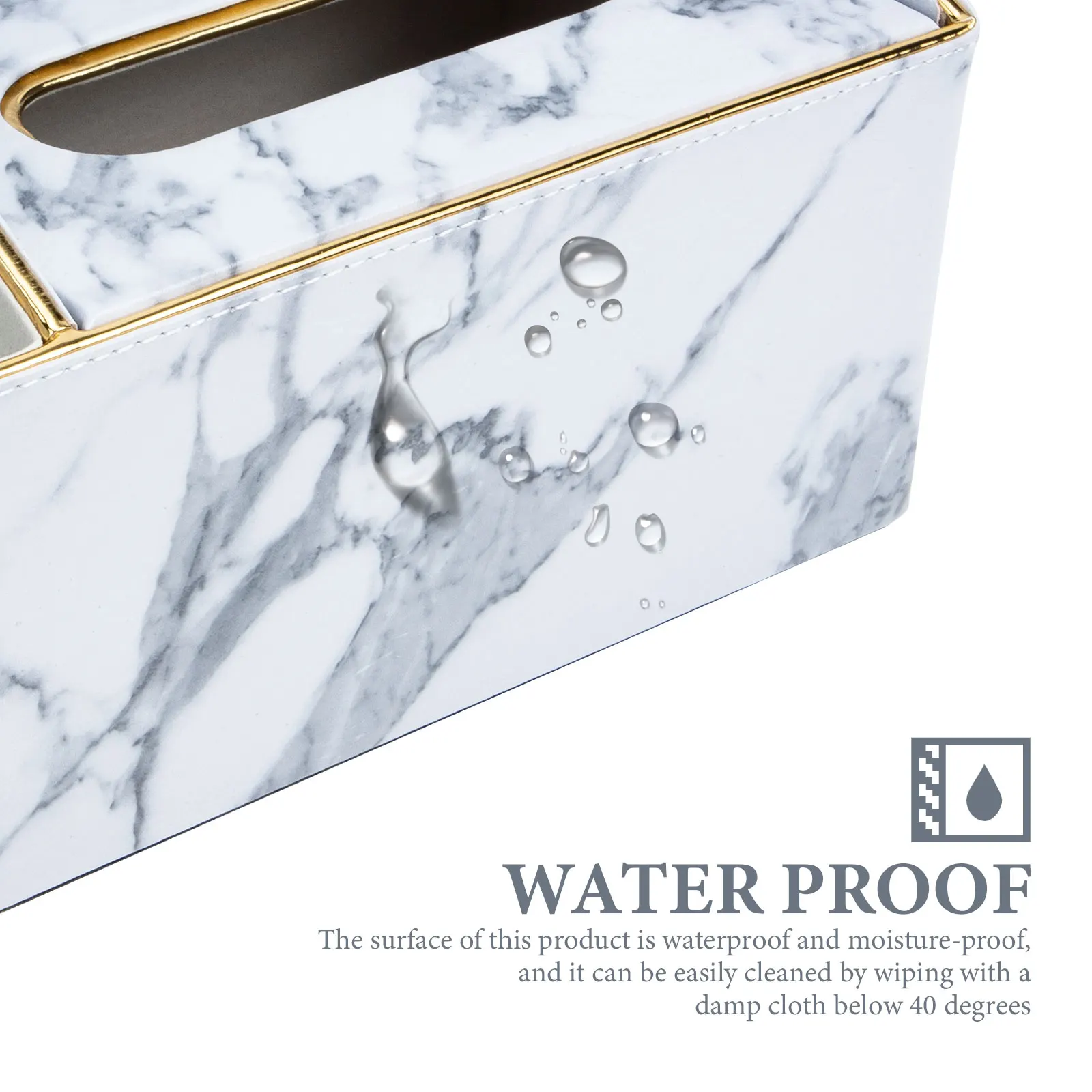 Marmor Muster Pu Lagerung Box Licht Desktop Tissue Fall Multi Grids Fernbedienung Halter Auto Tissue Box Serviette