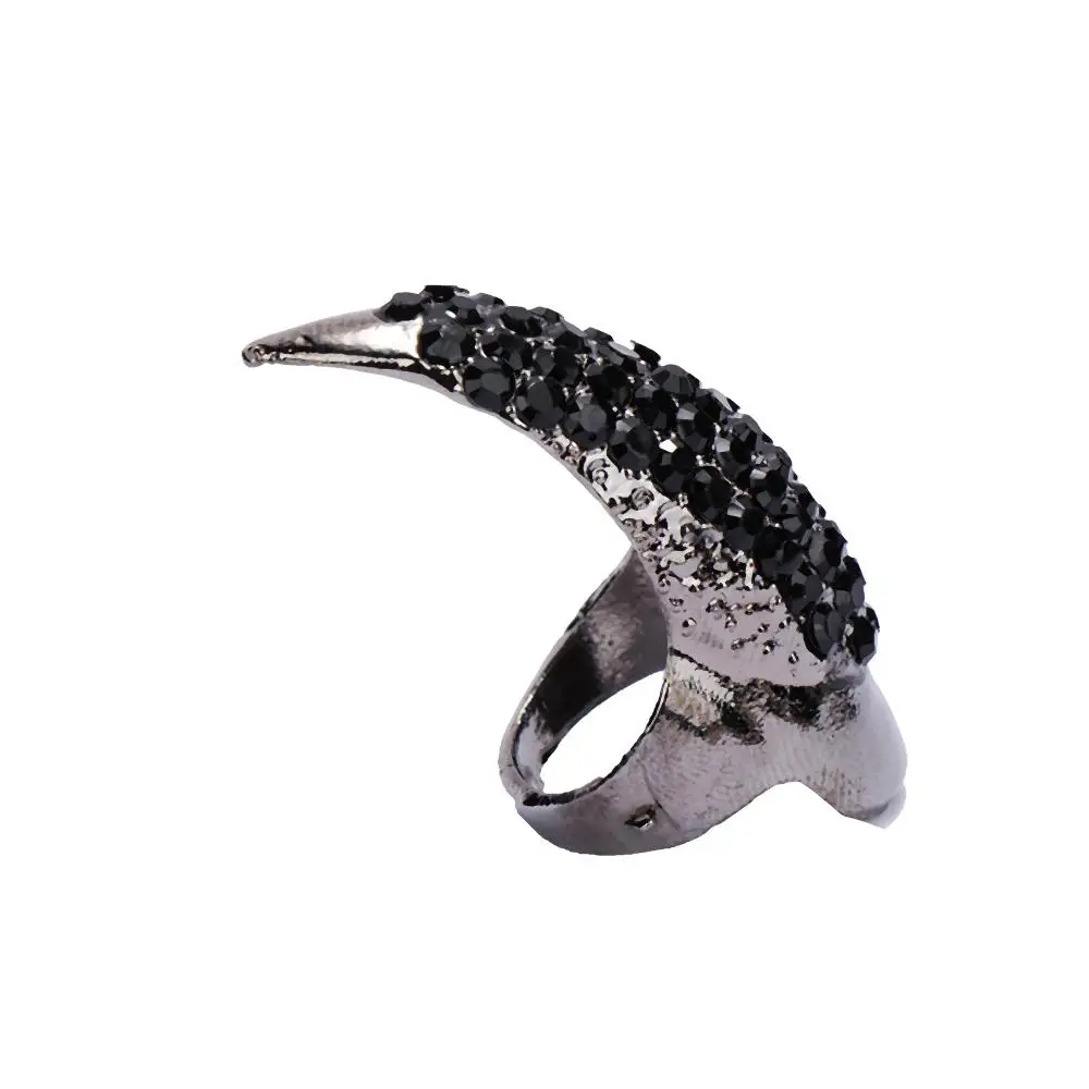 Punk Jewelry Cool Rock New Brand Eagle Claw Hook Ring Finger Nail Exquisite Gothic Punk Crystal Rhinestones