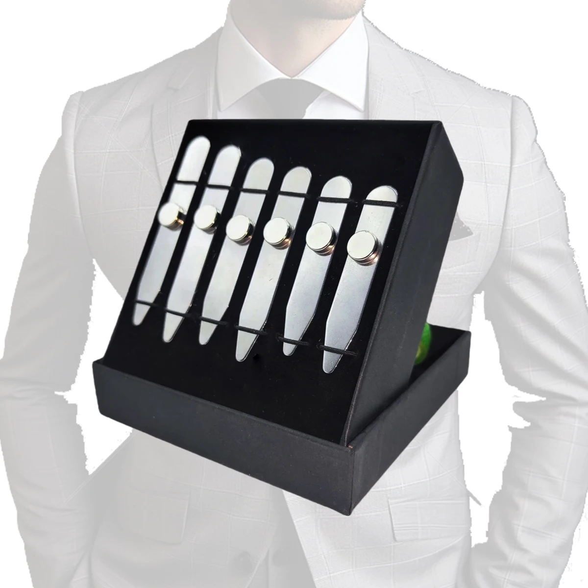 6Pcs Stainless Steel Collar Stiffeners with 6 Magnets, Magnetic Collar Stays Metal Shirt Collar Stiffeners with Box for Men Gift