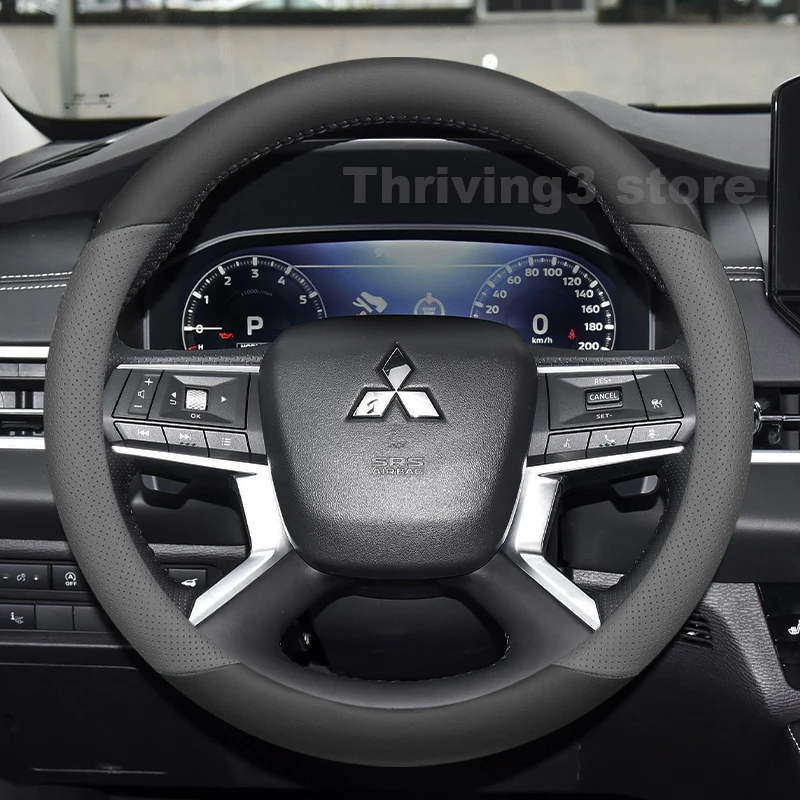 

Leather Car Steering Wheel Cover For Mitsubishi Outlander 3 MK3 III ASX 2006-2023 Auto interior Mitsubishi Outlander Accessories
