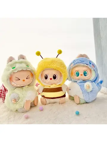 Cute Cartoon Green Dinosaur Outfit for Labubu Plush Clothes Fashion Shark Macaron Korea Style Clothes for Labbubu Accessories