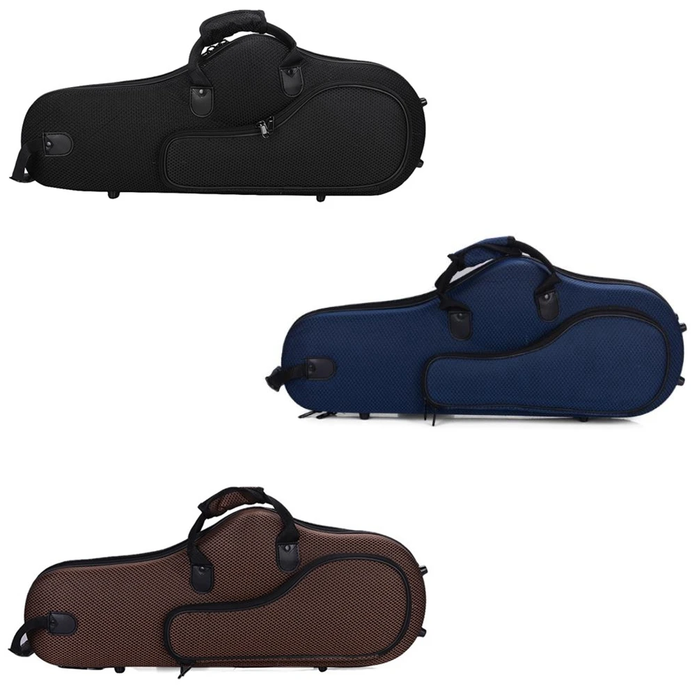 Water- Oxford Fabric Alto Saxophone Big Bag Box Sax Soft Case with Adjustable Shoulder Strap-สีดํา