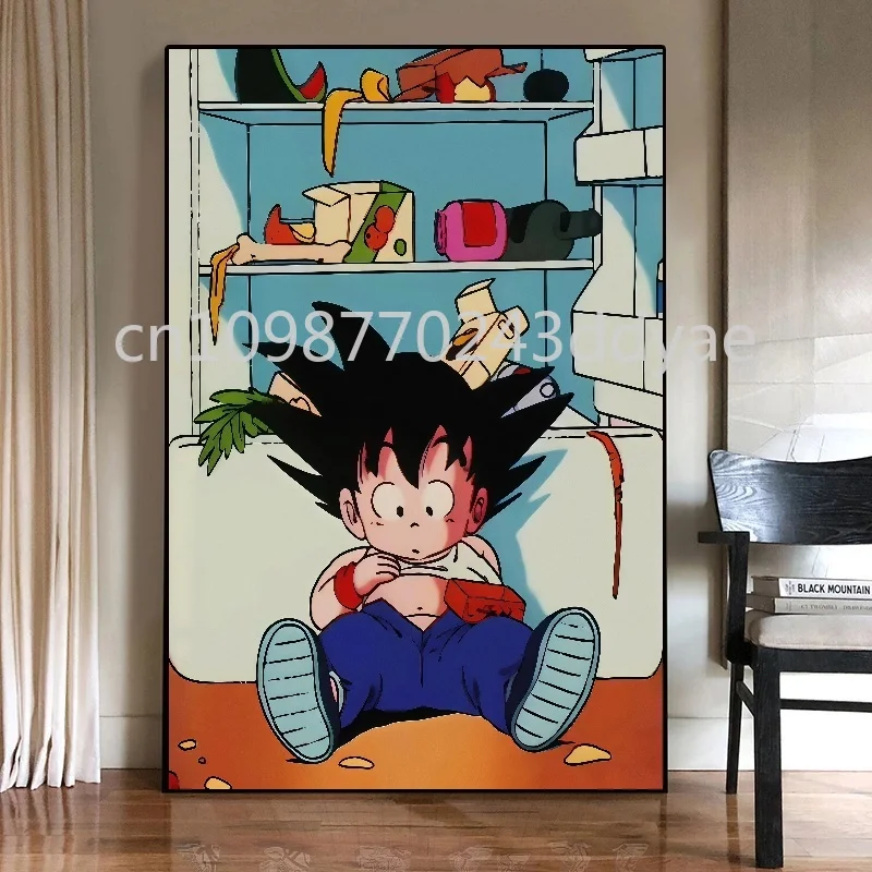 Famosa paixão clássica anime dragon ball super saiyan goku cartaz de alta qualidade casa quarto decoração parede pintura em tela