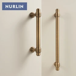 Nurlin Solid Brass French Retro Antique Bronze Kitchen Cabinet Door Drawer Knobs Wardrobe Handles T-bar
