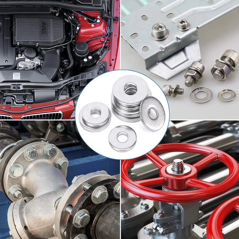 5-100PC In Acciaio Rondella M1.6 M2 M2.5 M3 M4 M5 M6 M8 M10 M12 M14-M18 304 In Acciaio Inox di Grandi Dimensioni Rondella Guarnizione