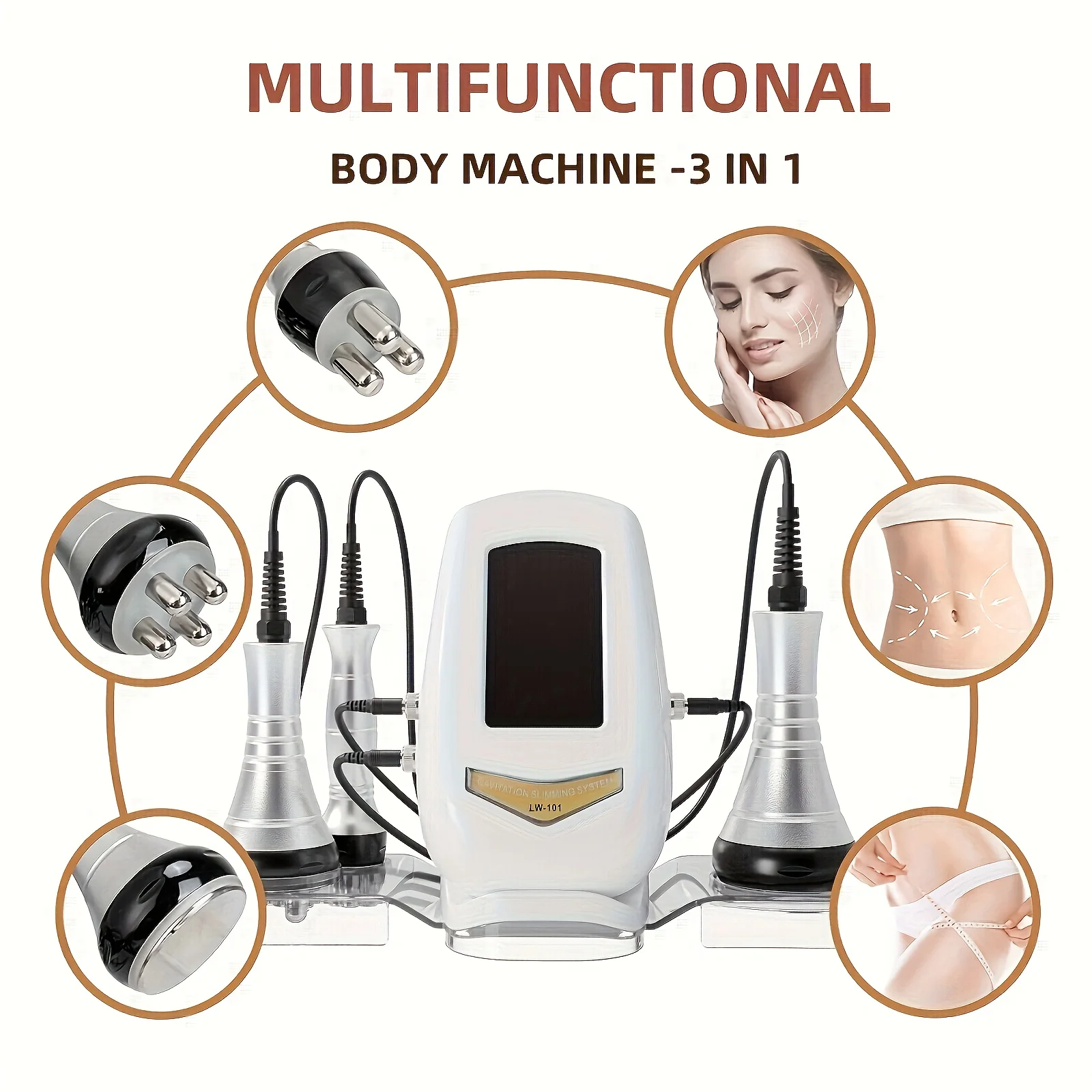 Three in One Beauty Device, Body Beauty Device, Home SPA Skincare Products, Suitable for Face, Arm, Waist, Abdominal, Leg, Gift