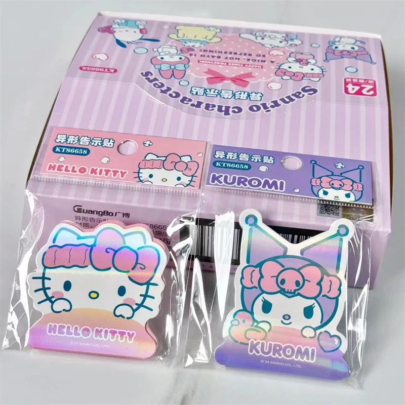 Anime Sanrio 4/24pcs Special-shaped Note Pad Cute Cartoon Melody Cinnamon Student Portable Re-pastable Notebook Stationery Gift