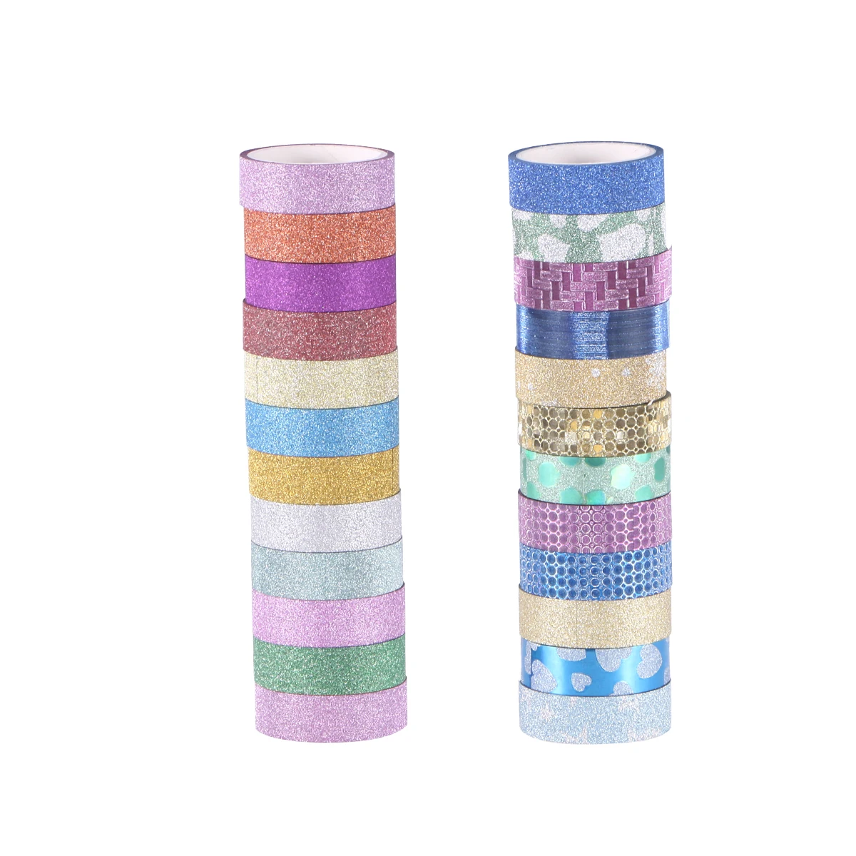 

24pcs Glitter Masking Tape Set Double Sided Craft Paper Decoration Photo Album Journal Stickers Glue Diy Tape