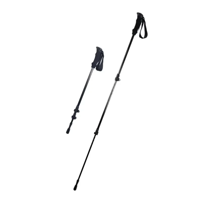 Retractable three-section carbon fiber handle trekking pole with double outer locks, suitable for hiking