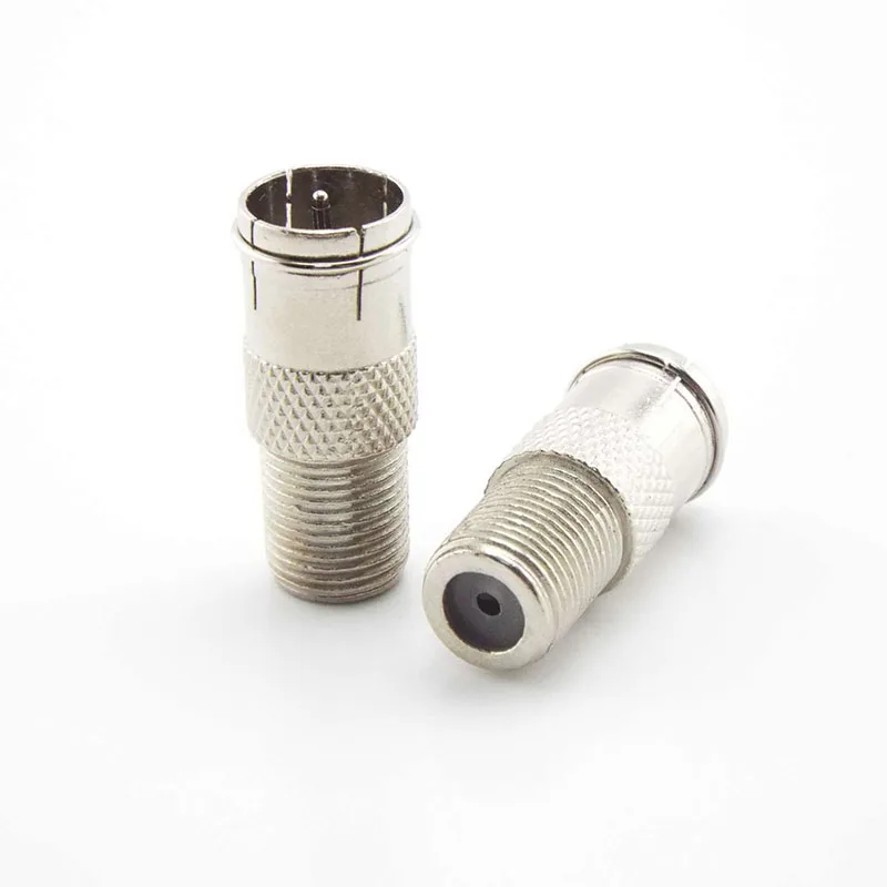 2pcs F Type Quick Plug RF F female head socket Coax Coaxial Cable Adapter Connector - Male to Female M/F plug