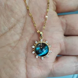 Dreamy Planet Blue Sky Retro French Style Collarbone Chain Necklace - Super Fairy Tale Inspired Jewelry Accessory